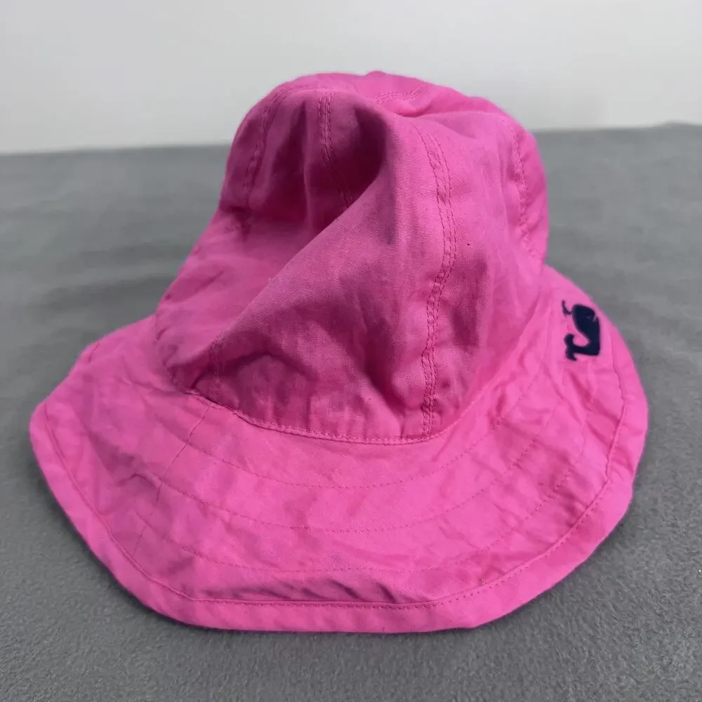 Pottery Barn Kids Whale Bucket Hat Pink Navy Reversible Baby Sun Hat‎